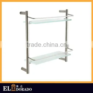 China Supplier Heavy Duty Toilet Accessories Bathroom Shelf Single Tier Bathroom Glass Shelf 6B0121D thumbnail-1
