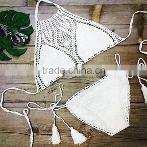 Black White Crochet Bikini Swimwear,Sexy Ladies Beach Bikini Quality Choice thumbnail-1