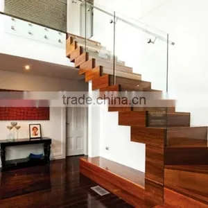 Canada Steel Wooden Straight Wood Tread, Stainless Steel Stair--YUDI thumbnail-1