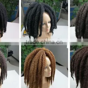 Wholesale 7Colors Optionals 20" Long Two Tone Ombre Afro Twist Kinky Curl Marley Hair Braid Extensions thumbnail-1