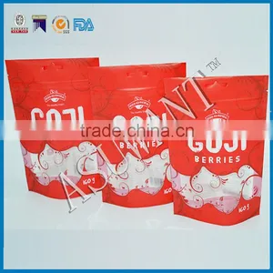 Custom Printed Special Clear Window Stand up Bag Printed Barcode /plastic Zipper Bag With Barcode for Fuirt thumbnail-1
