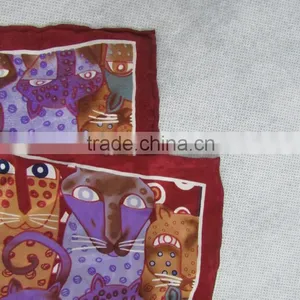 Digital Printed 100% Pure Silk Mask Pattern Long Silk Scarves thumbnail-3