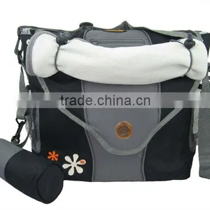 2016 Multifunctional Diaper Bag With Exterior Wipe Pocket And Insulated Bottle Holder thumbnail-1