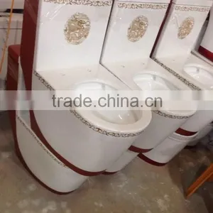 Porcelain Luxury Decorative Flower Gold Enamel Bathroom Design Red Color Quality Choice thumbnail-4
