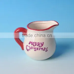 Decorative Ceramic Milk Jug With Santa Claus/tree/horse Painting thumbnail-3