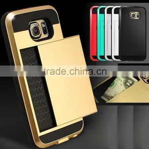 Dual Layer Armor Fundas Case Luxury Soft Hybrid Slim Back Cases for Iphone 4 4s 5 5s 5c 6 6s Plus Case Cover Slide Card Cover thumbnail-1