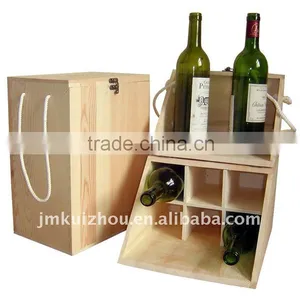 6 Bottle Wooden Wine Box thumbnail-1