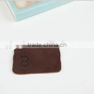 Custom Embossed Leather Label Leather Patch for Students Clothing thumbnail-1