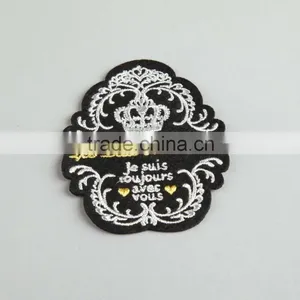 Customized Fabric Woven Badge Overlock Embroidered Border Patch thumbnail-2