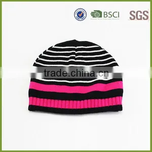 Knitting Pattern Hat Crochet Striped Knitted Beanie /beanie Hat With String thumbnail-1