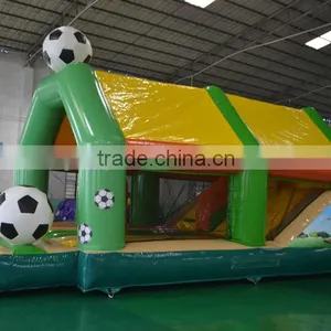 2016 Sunjoy New Design Giant Green Football Inflatable Combo Castle for Sale Outdoor thumbnail-5