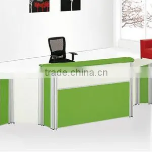 2012 Hot Sale TG012 Office Furniture Commercial Glass Front Desk thumbnail-1