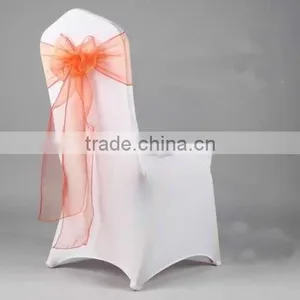20*275cm In Stock Wedding Organza Hanging Bow Chair Cover Sashes Sash Party Banquet Decoration Bow Colours thumbnail-1