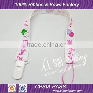 Hot Sale Printed Ribbon Baby Pacifier Holder thumbnail-1