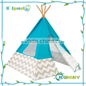 100% Cotton Canvas Wooden Pole Children Kids Play Indian Teepee Tent thumbnail-1