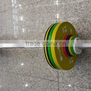 Weight Lifting Olympic Bar With Solid Virgin Training Bumper Plate thumbnail-3