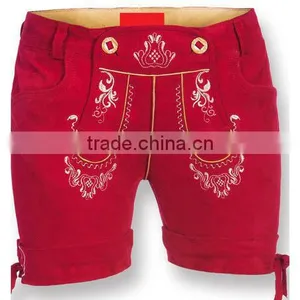RED SUEDE LADERHOSEN SHORT PAKISTAN thumbnail-1