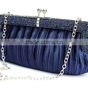 China Wholesale Evening Bags Ladies Evening Party Bag Plicated Satin Clutch Evening Bags thumbnail-1