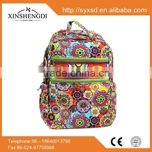 China Manufacturers Cotton Floral Quilted Fabric Eco Aoking Travel Backpack thumbnail-2