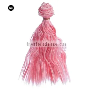 Short Pink Wavy Hair Extension Hairpiece for Dolls thumbnail-3