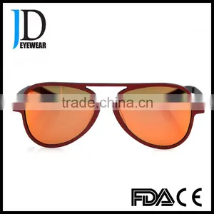 Custom Made Fashion Flat Top Red Lens Carbon Fiber Sunglasses thumbnail-1