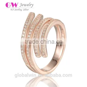 Hign Quality 925 Sterling Silver Cz Rose Gold Plated Fashion Rings Jewelry thumbnail-1