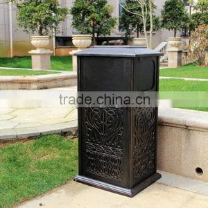 2016 New Design Cast Aluminum Garbage Can Trash Hideaway Antique Bronze Finish BRB-2030 thumbnail-1
