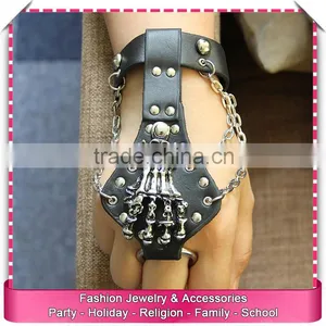 Best Quality Punk Finger Chain Ring Bracelet, Low Price Hip Hop Bracelet thumbnail-1