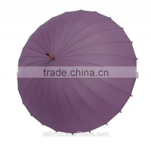 24 k Manual Open Strong Purple Long Umbrella thumbnail-3
