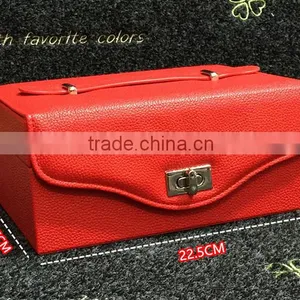 Factory Wholesale Custom Luxury Leather Jewelry Box, Red Beautiful Watch Box thumbnail-5