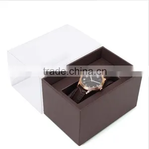 Wholesale Custom Cheap Cardboard Watches Boxes, Deep Coffee Color Beautiful Gift Box thumbnail-2
