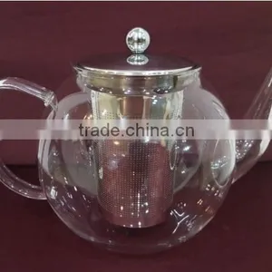 High Quality Clear Tea Pot Glass With Stainless Steel Infuser thumbnail-1