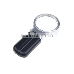 2014 New Portable 3 in 1 Foldable Magnifying Glass 3X Magnifier With 2 LED Light Loupe thumbnail-1