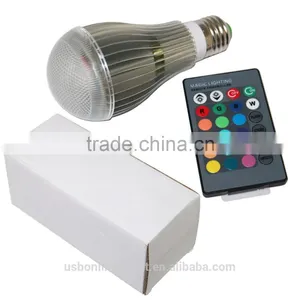 Durable 9W E27 Led Light Color RGB Magic Led Light Bulb With Wireless Remote thumbnail-3