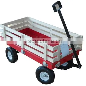Wood & Steel Material and Four-wheel Wheel Kids Wagon thumbnail-1
