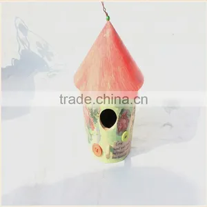 Customized Small Hanging Manufacturer Decorated Eco-friendly Wooden Bird House thumbnail-1