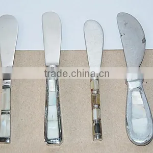 Assorted Decorative Cheese Knife Set of 4 With Mother of Pearl Handle thumbnail-1