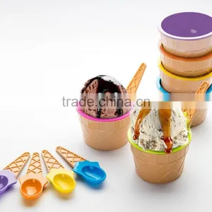 Plastic Ice Cream Container With Spoon Th-670 thumbnail-1