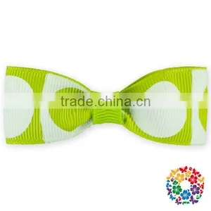 100% Polyester Green White Little Girl Hair Bow Clip One Size Fit Most thumbnail-1