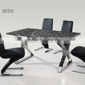 B2731 Hot Sale Cheap Black Leather z Shape Dining Chair thumbnail-2