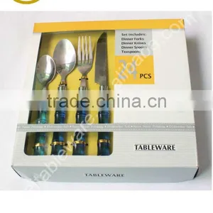 Elegant 2012 24pcs Stainless Steel Flatware Set Plastic Handle thumbnail-1