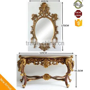 Luxury Living Room Furniture Console Table With Framed Mirror thumbnail-1