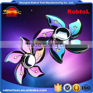 Fingertip Gyroscope Rainbow Flower Five Spinner Spiral Colorful Aluminum Metal Alloy EDC Hand Spinner Rotator Fidget Focus Toy thumbnail-2