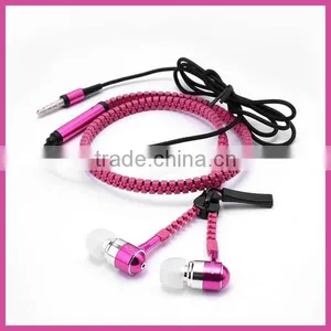High Quality Metal Zipper Earphone With Mic thumbnail-5
