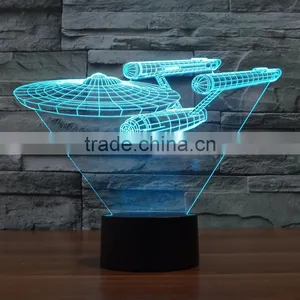 3D LED Night 7 Color Table Desk Lamp Light thumbnail-1