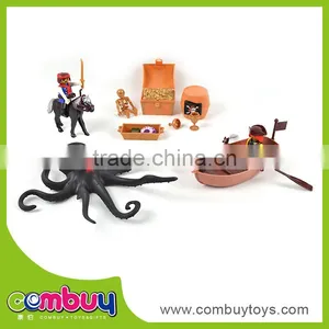 Children Pretend Toy Plastic Mini Pirate Ship Set thumbnail-1