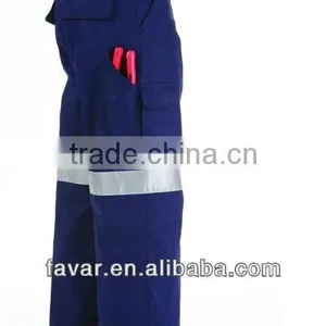 310 Gsm Cotton Drill hi Vis Reflective Tape Fire Resistant Work Pants thumbnail-1