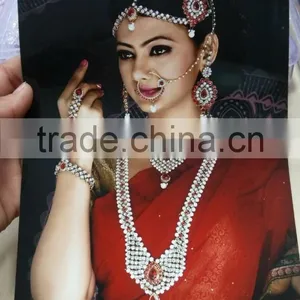BRIDAL NECKLACE Earring Haathphool Dulhan WEDDING Set thumbnail-1