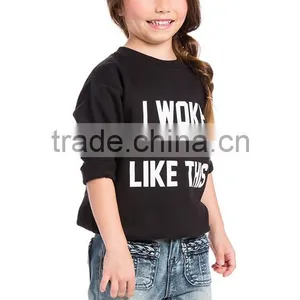 High Quality Soft Comfort Pure Cotton Kids Girls Oversized Sweatshirt Pullover thumbnail-2