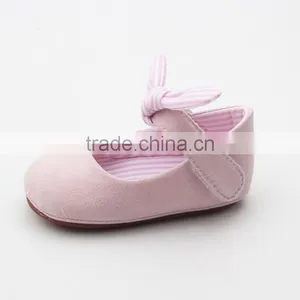Pink Fabric Baby Handmade Non-slip Sole Baby Girls Shoes thumbnail-2